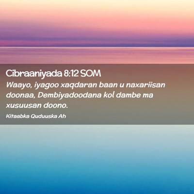 Picture 02 - Cibraaniyada 8:12 SOM - Waayo, iyagoo xaqdaran baan u naxariisan doonaa, - Bible Verse Picture