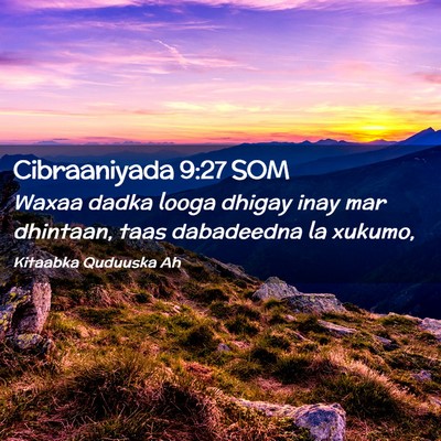 Picture 02 - Cibraaniyada 9:27 SOM - Waxaa dadka looga dhigay inay mar dhintaan, taas - Bible Verse Picture