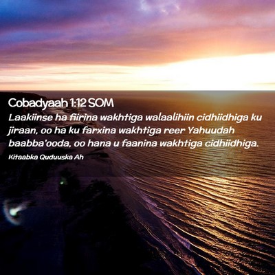 Picture 02 - Cobadyaah 1:12 SOM - Laakiinse ha fiirina wakhtiga walaalihiin - Bible Verse Picture