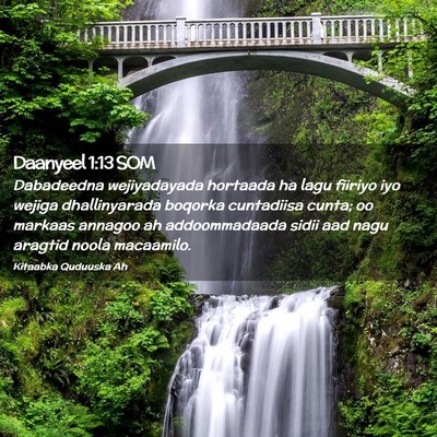 Picture 02 - Daanyeel 1:13 SOM - Dabadeedna wejiyadayada hortaada ha lagu fiiriyo - Bible Verse Picture