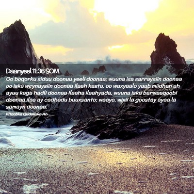 Picture 02 - Daanyeel 11:36 SOM - Oo boqorku siduu doonuu yeeli doonaa; wuuna isa - Bible Verse Picture