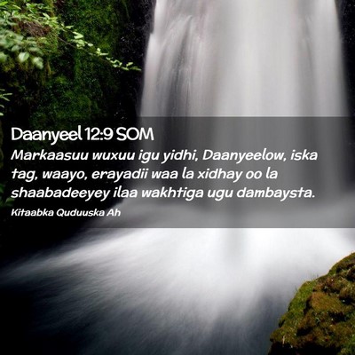 Picture 02 - Daanyeel 12:9 SOM - Markaasuu wuxuu igu yidhi, Daanyeelow, iska tag, - Bible Verse Picture