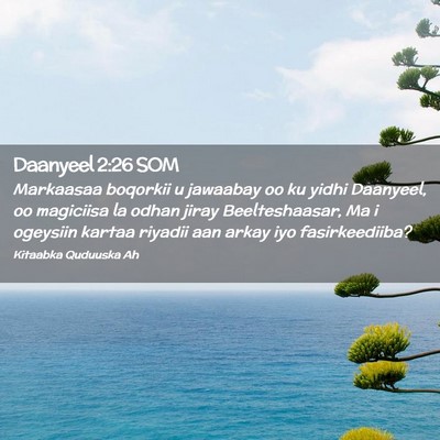 Picture 02 - Daanyeel 2:26 SOM - Markaasaa boqorkii u jawaabay oo ku yidhi - Bible Verse Picture