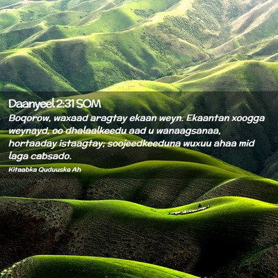 Picture 02 - Daanyeel 2:31 SOM - Boqorow, waxaad aragtay ekaan weyn. Ekaantan - Bible Verse Picture