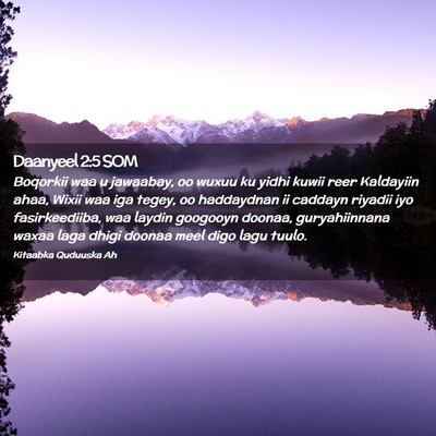 Picture 02 - Daanyeel 2:5 SOM - Boqorkii waa u jawaabay, oo wuxuu ku yidhi kuwii - Bible Verse Picture