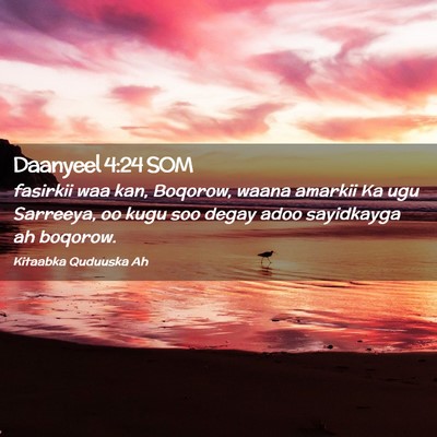 Picture 02 - Daanyeel 4:24 SOM - fasirkii waa kan, Boqorow, waana amarkii Ka ugu - Bible Verse Picture