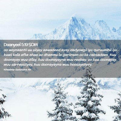 Picture 02 - Daanyeel 5:19 SOM - oo weynaantii uu siiyey aawadeed ayay dadyowgii - Bible Verse Picture
