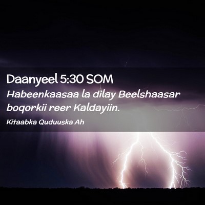 Picture 02 - Daanyeel 5:30 SOM - Habeenkaasaa la dilay Beelshaasar boqorkii reer - Bible Verse Picture