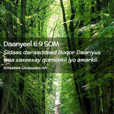 Picture 02 - Daanyeel 6:9 SOM - Sidaas daraaddeed Boqor Daariyus waa saxeexay - Bible Verse Picture