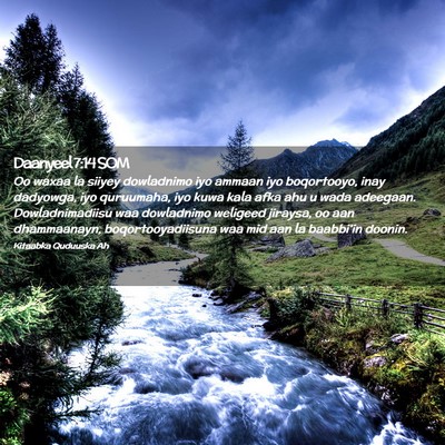 Picture 02 - Daanyeel 7:14 SOM - Oo waxaa la siiyey dowladnimo iyo ammaan iyo - Bible Verse Picture
