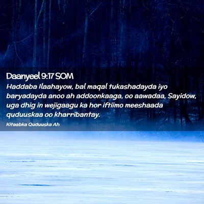 Picture 02 - Daanyeel 9:17 SOM - Haddaba Ilaahayow, bal maqal tukashadayda iyo - Bible Verse Picture