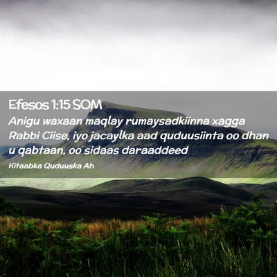 Picture 02 - Efesos 1:15 SOM - Anigu waxaan maqlay rumaysadkiinna xagga Rabbi - Bible Verse Picture