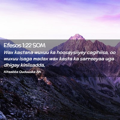 Picture 02 - Efesos 1:22 SOM - Wax kastana wuxuu ka hoosaysiiyey cagihiisa, oo - Bible Verse Picture