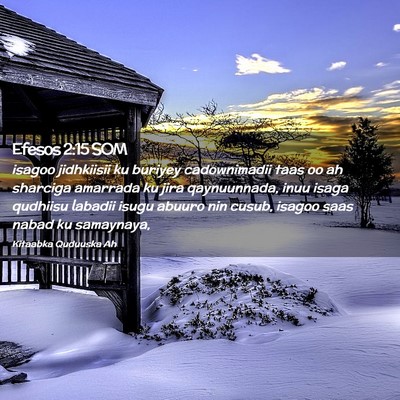 Picture 02 - Efesos 2:15 SOM - isagoo jidhkiisii ku buriyey cadownimadii taas oo - Bible Verse Picture