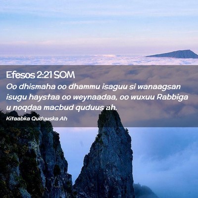 Picture 02 - Efesos 2:21 SOM - Oo dhismaha oo dhammu isaguu si wanaagsan isugu - Bible Verse Picture