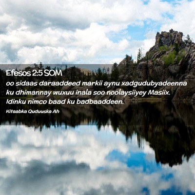 Picture 02 - Efesos 2:5 SOM - oo sidaas daraaddeed markii aynu xadgudubyadeenna - Bible Verse Picture