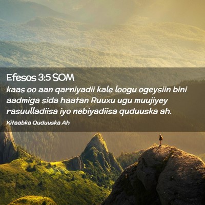 Picture 02 - Efesos 3:5 SOM - kaas oo aan qarniyadii kale loogu ogeysiin bini - Bible Verse Picture