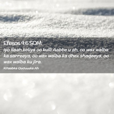 Picture 02 - Efesos 4:6 SOM - iyo Ilaah keliya oo kulli Aabbe u ah, oo wax - Bible Verse Picture