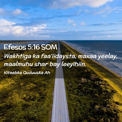 Picture 02 - Efesos 5:16 SOM - Wakhtiga ka faa'iidaysta, maxaa yeelay, maalmuhu - Bible Verse Picture