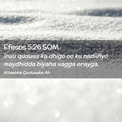 Picture 02 - Efesos 5:26 SOM - inuu quduus ka dhigo oo ku nadiifiyo maydhidda - Bible Verse Picture
