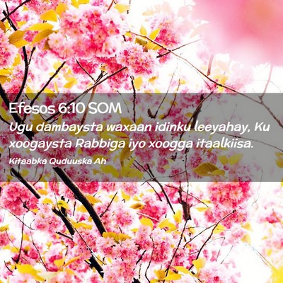 Picture 02 - Efesos 6:10 SOM - Ugu dambaysta waxaan idinku leeyahay, Ku - Bible Verse Picture