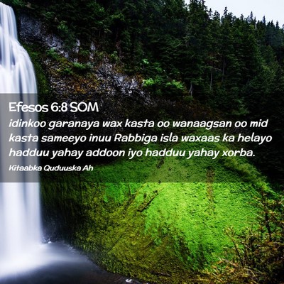 Picture 02 - Efesos 6:8 SOM - idinkoo garanaya wax kasta oo wanaagsan oo mid - Bible Verse Picture