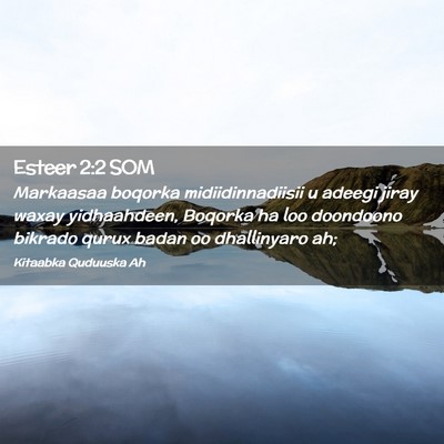 Picture 02 - Esteer 2:2 SOM - Markaasaa boqorka midiidinnadiisii u adeegi jiray - Bible Verse Picture