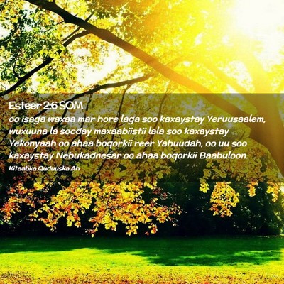 Picture 02 - Esteer 2:6 SOM - oo isaga waxaa mar hore laga soo kaxaystay - Bible Verse Picture