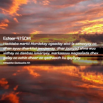Picture 02 - Esteer 4:1 SOM - Haddaba markii Mordekay ogaaday wixii la sameeyey - Bible Verse Picture