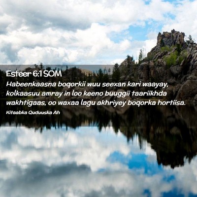 Picture 02 - Esteer 6:1 SOM - Habeenkaasna boqorkii wuu seexan kari waayay, - Bible Verse Picture
