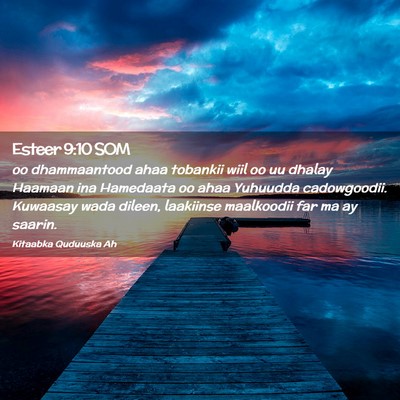 Picture 02 - Esteer 9:10 SOM - oo dhammaantood ahaa tobankii wiil oo uu dhalay - Bible Verse Picture