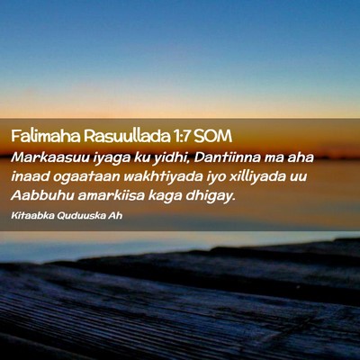 Picture 02 - Falimaha Rasuullada 1:7 SOM - Markaasuu iyaga ku yidhi, Dantiinna ma aha inaad - Bible Verse Picture