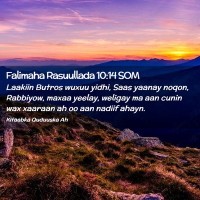 Picture 02 - Falimaha Rasuullada 10:14 SOM - Laakiin Butros wuxuu yidhi, Saas yaanay noqon, - Bible Verse Picture