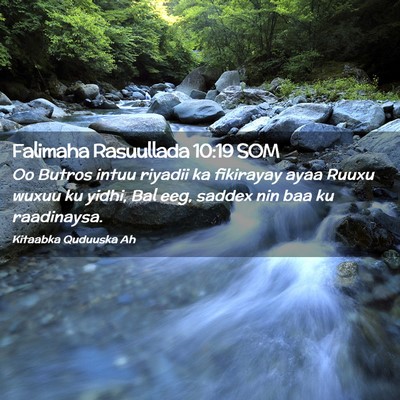 Picture 02 - Falimaha Rasuullada 10:19 SOM - Oo Butros intuu riyadii ka fikirayay ayaa Ruuxu - Bible Verse Picture