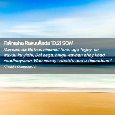 Picture 02 - Falimaha Rasuullada 10:21 SOM - Markaasaa Butros nimankii hoos ugu tegey, oo - Bible Verse Picture