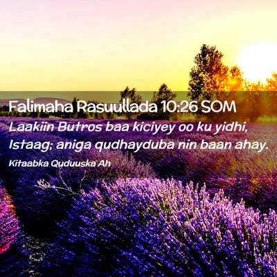 Picture 02 - Falimaha Rasuullada 10:26 SOM - Laakiin Butros baa kiciyey oo ku yidhi, Istaag; - Bible Verse Picture