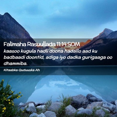 Picture 02 - Falimaha Rasuullada 11:14 SOM - kaasoo kugula hadli doona hadallo aad ku badbaadi - Bible Verse Picture