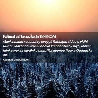 Picture 02 - Falimaha Rasuullada 11:16 SOM - Markaasaan xusuustay ereygii Rabbiga, siduu u - Bible Verse Picture