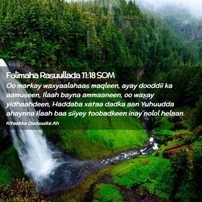 Picture 02 - Falimaha Rasuullada 11:18 SOM - Oo markay waxyaalahaas maqleen, ayay dooddii ka - Bible Verse Picture