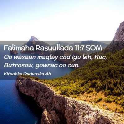 Picture 02 - Falimaha Rasuullada 11:7 SOM - Oo waxaan maqlay cod igu leh, Kac, Butrosow, - Bible Verse Picture