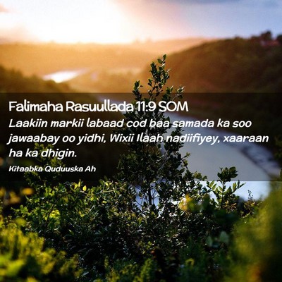Picture 02 - Falimaha Rasuullada 11:9 SOM - Laakiin markii labaad cod baa samada ka soo - Bible Verse Picture