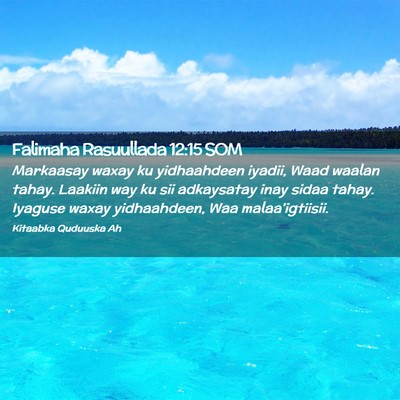 Picture 02 - Falimaha Rasuullada 12:15 SOM - Markaasay waxay ku yidhaahdeen iyadii, Waad - Bible Verse Picture