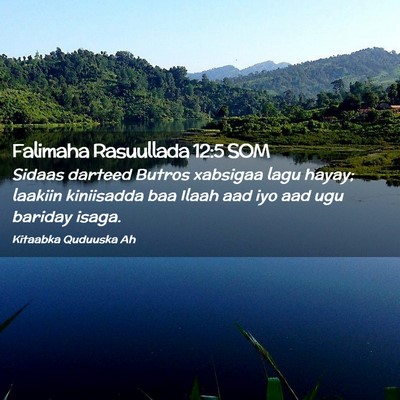 Picture 02 - Falimaha Rasuullada 12:5 SOM - Sidaas darteed Butros xabsigaa lagu hayay; - Bible Verse Picture