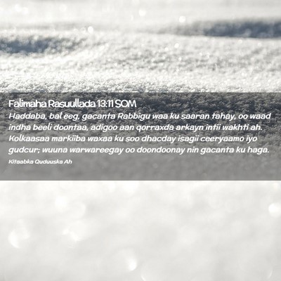 Picture 02 - Falimaha Rasuullada 13:11 SOM - Haddaba, bal eeg, gacanta Rabbigu waa ku saaran - Bible Verse Picture