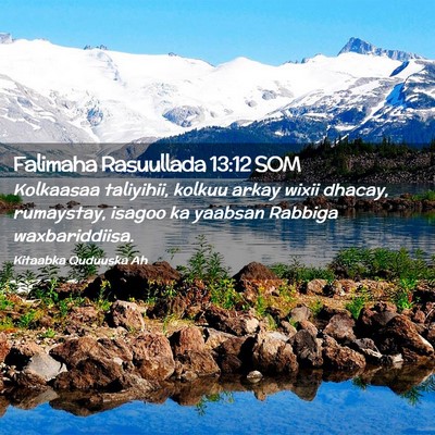 Picture 02 - Falimaha Rasuullada 13:12 SOM - Kolkaasaa taliyihii, kolkuu arkay wixii dhacay, - Bible Verse Picture