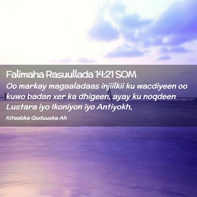 Picture 02 - Falimaha Rasuullada 14:21 SOM - Oo markay magaaladaas injiilkii ku wacdiyeen oo - Bible Verse Picture