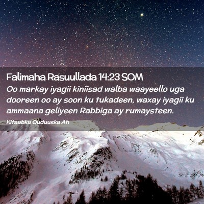 Picture 02 - Falimaha Rasuullada 14:23 SOM - Oo markay iyagii kiniisad walba waayeello uga - Bible Verse Picture