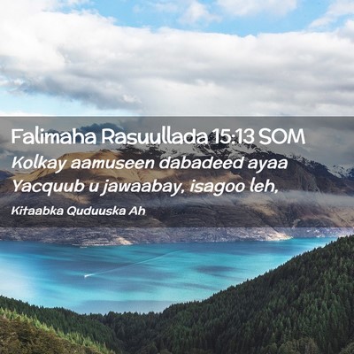 Picture 02 - Falimaha Rasuullada 15:13 SOM - Kolkay aamuseen dabadeed ayaa Yacquub u jawaabay, - Bible Verse Picture