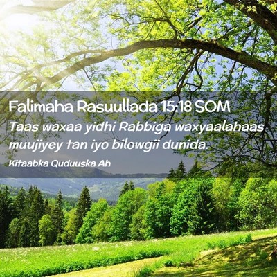 Picture 02 - Falimaha Rasuullada 15:18 SOM - Taas waxaa yidhi Rabbiga waxyaalahaas muujiyey - Bible Verse Picture