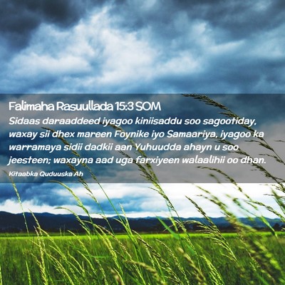 Picture 02 - Falimaha Rasuullada 15:3 SOM - Sidaas daraaddeed iyagoo kiniisaddu soo - Bible Verse Picture
